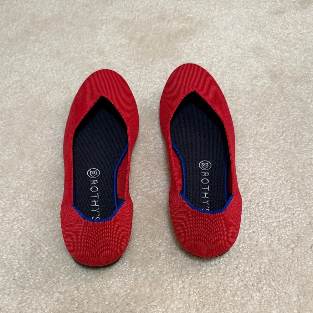 Rothy's Red Knit Slip-On Flats - Picture 2 of 8
